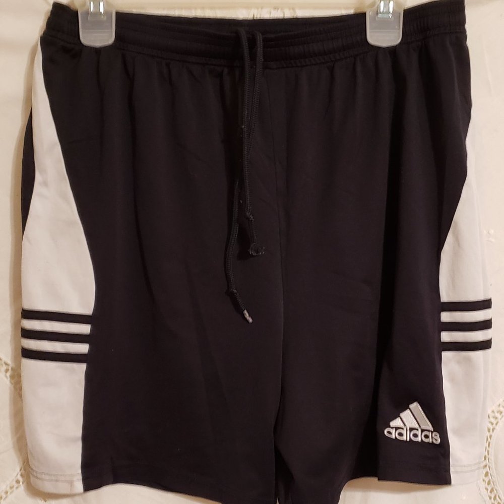 Adidas, Black & White Shorts, Youth Large